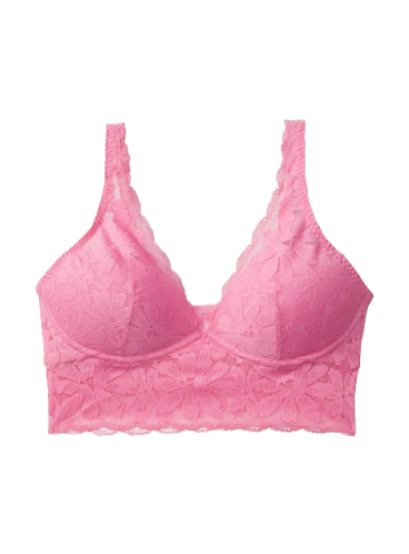 Кружевной топ Lace Lightly Lined Plunge Bralette от Victoria's Secret PINK - Dreamy Pink