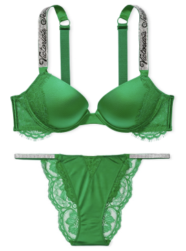 Докладніше про Комплект з Push-Up Shine Strap із серії Very Sexy від Victoria&#039;s Secret - Verdant Green