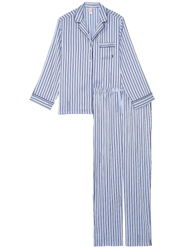 Сатинова піжама Victoria's Secret - Blue Crescent Stripes