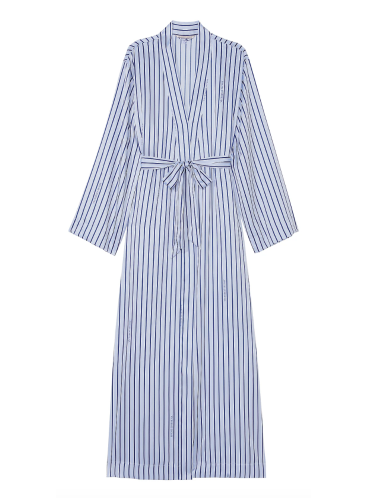 Сатиновий халат Victoria's Secret - Blue Crescent Stripes