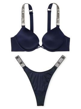 Фото Комплект з 2-м Push-Up із серії Bombshell зі стрінгами від Victoria's Secret - Noir Navy