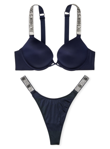 Комплект с 2-м Push-Up из серии Bombshell со стрингами от Victoria's Secret - Noir Navy