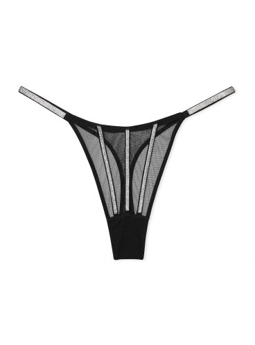 Трусики-стрінги Sheer Shine Strap від Victoria's Secret - Black