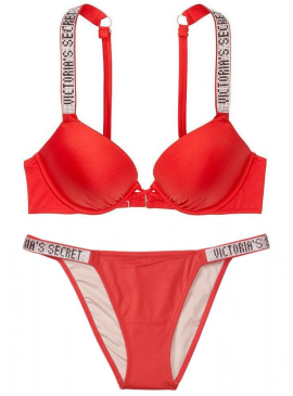 Докладніше про NEW! Стильний купальник Shine Strap Bali Bombshell від Victoria&#039;s Secret - Cheeky Red