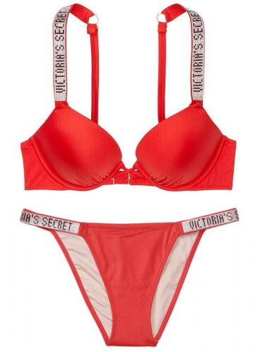 NEW! Стильный купальник Shine Strap Bali Bombshell от Victoria's Secret - Cheeky Red