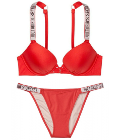 NEW! Стильный купальник Shine Strap Bali Bombshell от Victoria's Secret - Cheeky Red