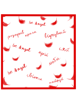 Фото Платок be Angel из лимитированной коллекции - Белый с красным