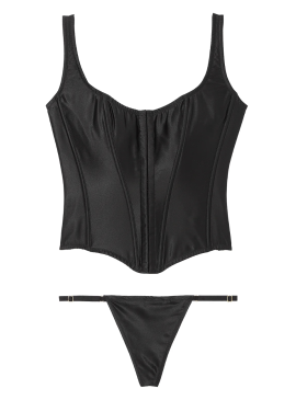 Фото Розкішний комплект з корсетом Very Sexy The Classic Silk від Victoria's Secret - Black