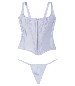 Роскошный комплект с корсетом Very Sexy The Classic Silk от Victoria's Secret - Blue