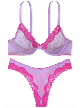 Докладніше про Мереживний комплект Unlined Demi від Victoria&#039;s Secret - Purple Paradise