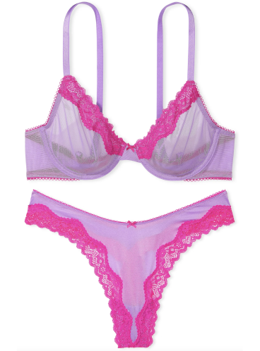 Мереживний комплект Unlined Demi від Victoria's Secret - Purple Paradise