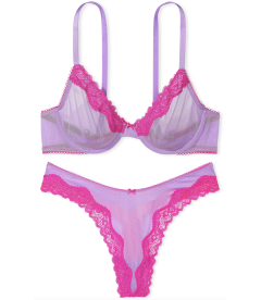 Мереживний комплект Unlined Demi від Victoria's Secret - Purple Paradise