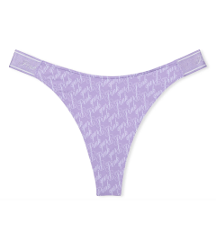 Трусики-стрінги High Leg Logo від Victoria's Secret PINK - Wisteria Purple Logo Script Print