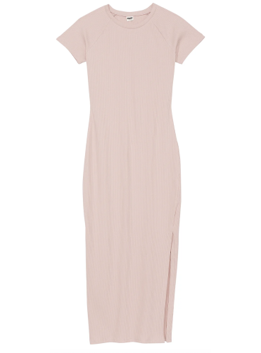 Облегающее платье в рубчик Contour Ribbed Midi Dress от Victoria's Secret PINK - Wanna Be Pink