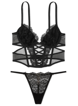 Докладніше про Комплект Dream Angels Low-Cut Demi Corset від Victoria&#039;s Secret - Black