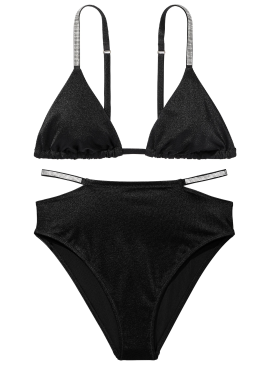 Фото NEW! Стильний купальник Shine Strap Triangle High-Waist від Victoria's Secret - Nero