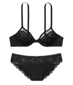 Кружевной комплект Unlined Demi из серии Body by Victoria от Victoria's Secret - Black