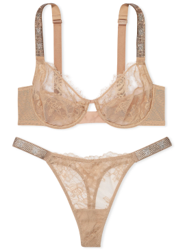 Докладніше про Мереживний комплект The Fabulous Shine Strap Full Cup від Victoria&#039;s Secret - Praline