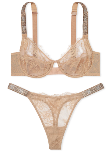 Мереживний комплект The Fabulous Shine Strap Full Cup від Victoria's Secret - Praline