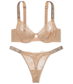 Мереживний комплект The Fabulous Shine Strap Full Cup від Victoria's Secret - Praline