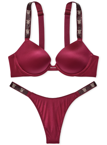 Комплект с Push-Up Shine Strap из серии Very Sexy от Victoria's Secret - Campari Red