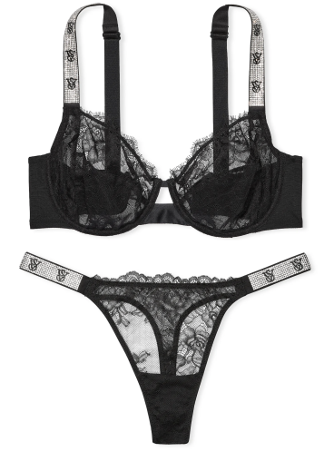 Кружевной комплект The Fabulous Shine Strap Full Cup от Victoria's Secret - Black
