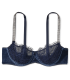 Бюстгальтер Wicked Unlined Lace & Velvet Shine Strap Balconette от Victoria's Secret - Noir Navy