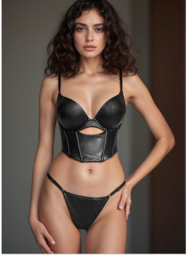 Комплект Bombshell Add-2-Cups Faux Leather Corset від Victoria's Secret - Black