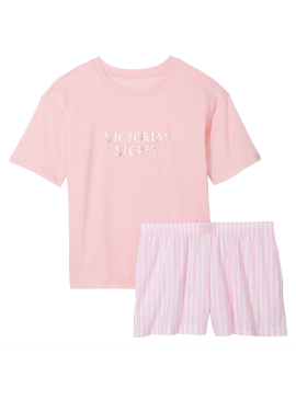 More about Пижамка с шортиками Victoria&#039;s Secret из серии Cotton Short - Pretty Blossom Stripes