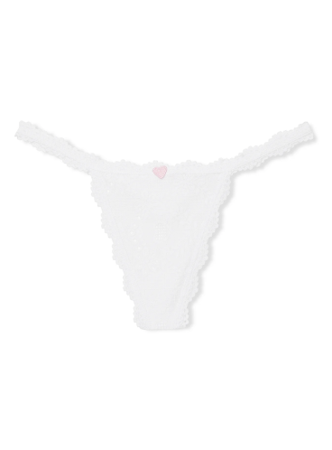 Трусики-стринги Heart Eyelet Cotton V-String от Victoria's Secret
