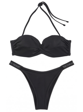 Фото Стильний купальник Mallorca Twist-front Bandeau від Victoria's Secret - Black
