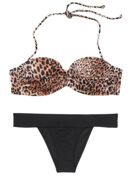 Фото Стильний купальник Mallorca Twist-front Bandeau від Victoria's Secret - Natural Leopard